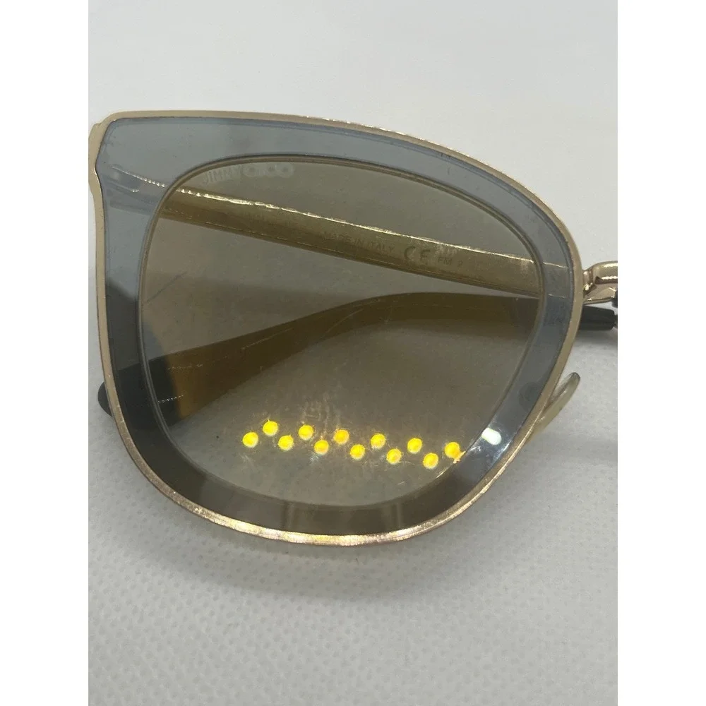 Jimmy Choo Lory/S Cat Eye Sunglasses Gray Gold Made‎ in Italy 49-23-145